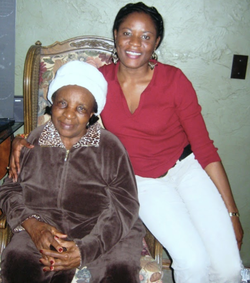 Jacky Ashu with her grandmother